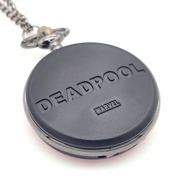 Deadpool Mask Pocket Watch – Personalized Red Black Marvel Superhero Gift - Picture 5 of 10
